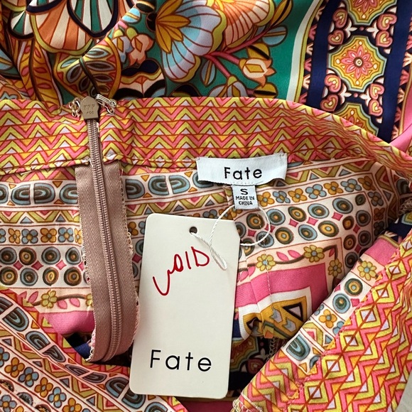 Fate NWT Boho Floral Scarf Print Wide-Leg Side Slit Palazzo Pants Women’s S - Picture 8 of 10